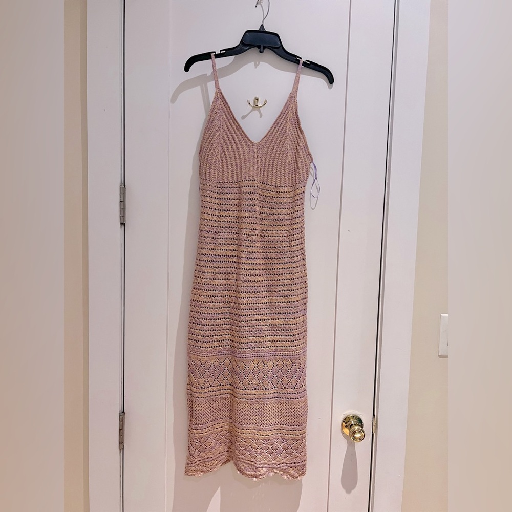 ☀️Crochet cotton knit dress NWT